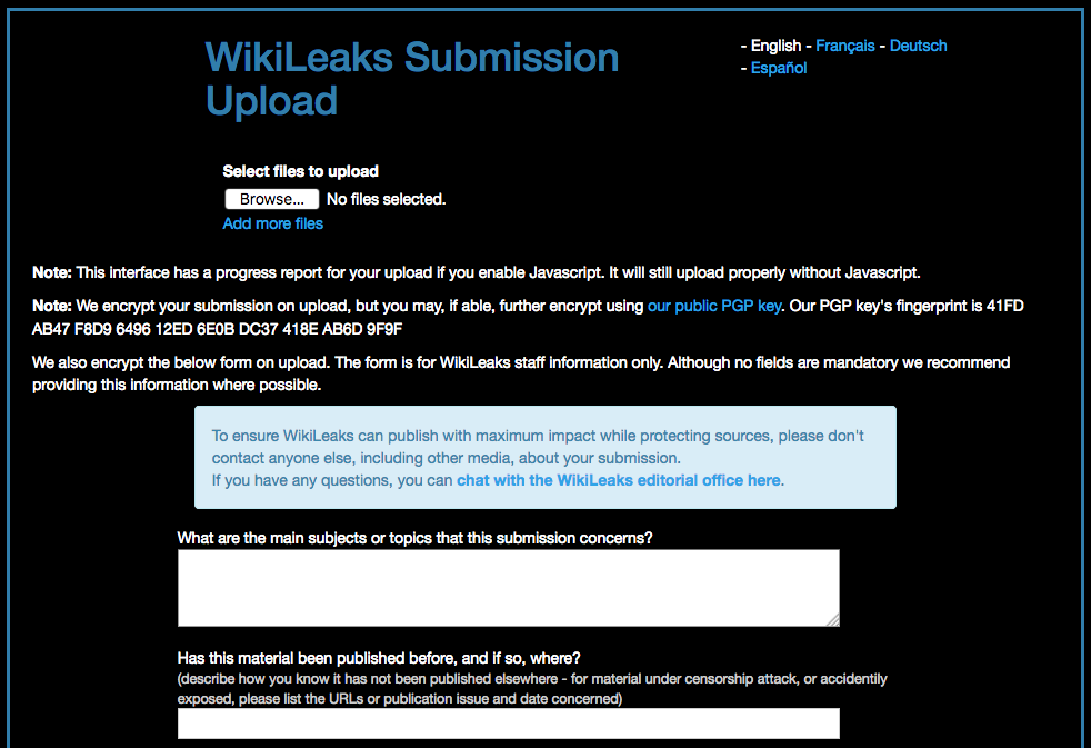 WikiLeaks Upload