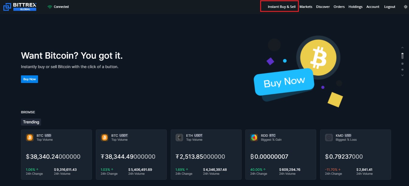 Buy Bitcoin on Bittrex