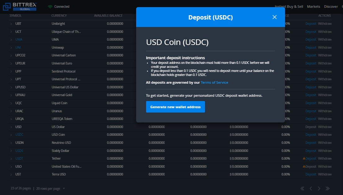 USDC Generate New Wallet